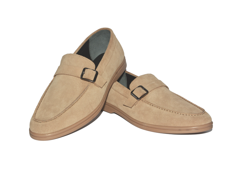 Camel Suede Monk Strap Loafer