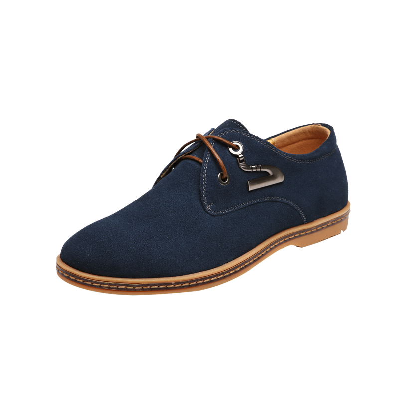 Suede Blue Oxford Shoes